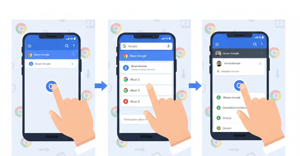 cara mengganti akun Google Chrome di HP