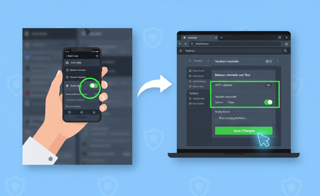 cara mengaktifkan balasan otomatis Gmail