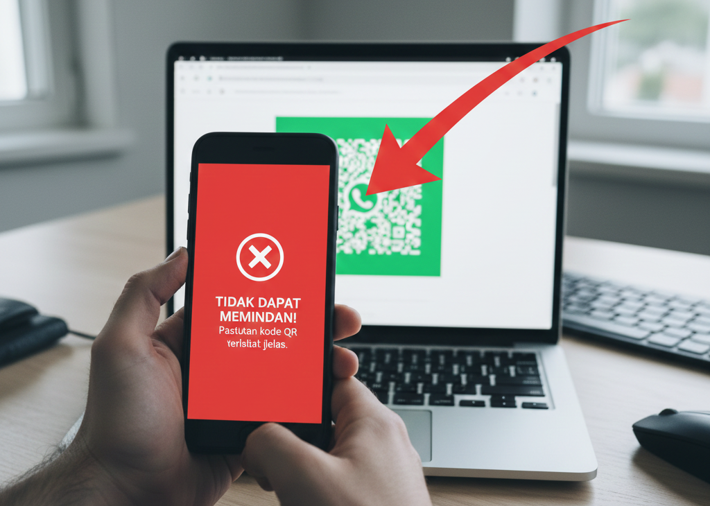 cara mengatasi tidak bisa scan kode QR WhatsApp Web
