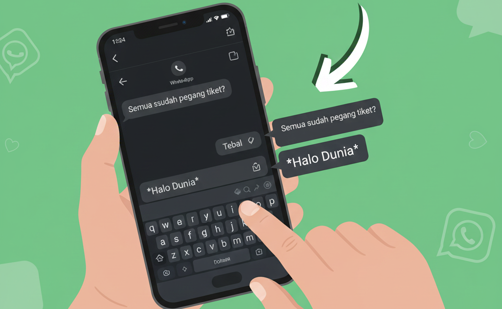 Membuat Tulisan Tebal di WhatsApp