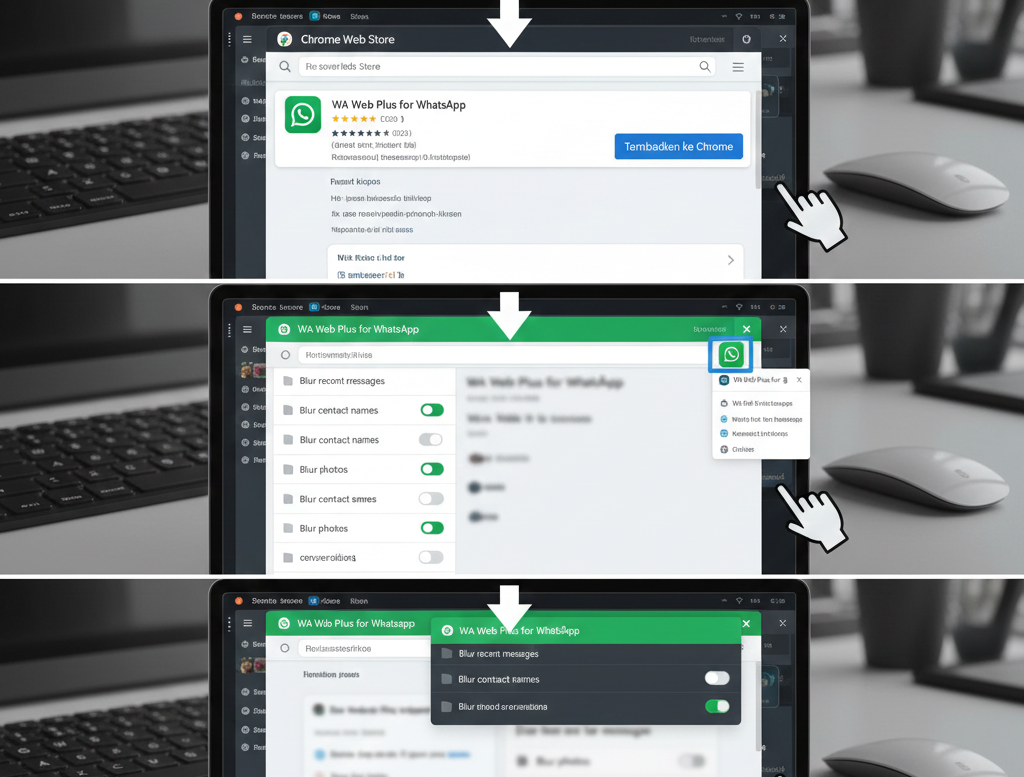 cara blur WhatsApp Web