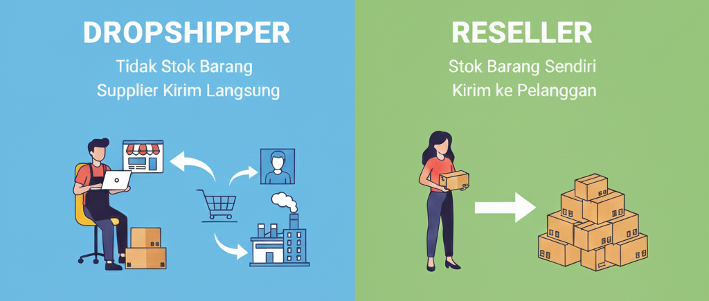 Perbedaan Dropshipper dan Reseller