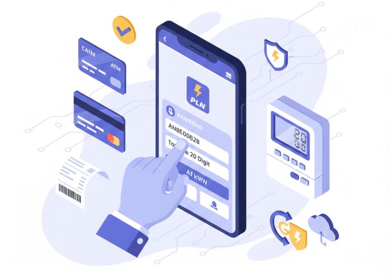 Ilustrasi cara isi token listrik prabayar